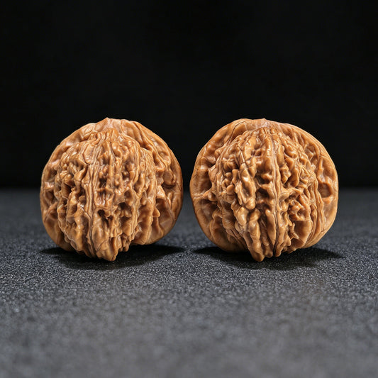 "Sizhelou Lion Head / Si Zhe Lou" Heirloom Collection Wenwan Walnuts Pair | 40.0mm x 38.0mm | SZL-1407 - ThePatinaProject
