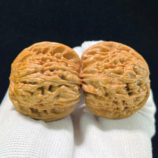 Sizuolou Lion Head (Si Zuo Lou) Scholar Walnuts Pair | 39.0mm x 39.0mm | Stock ID: SZL-1001 - ThePatinaProject