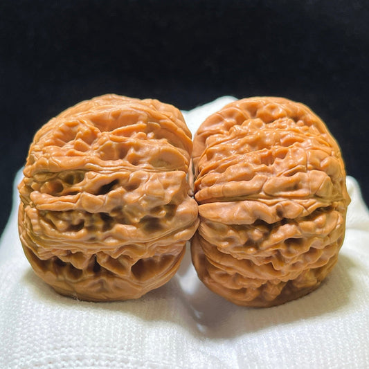 Sizuolou Lion Head (Si Zuo Lou) Scholar Walnuts Pair | 40.0mm x 40.0mm | Stock ID: SZL-1101 - ThePatinaProject