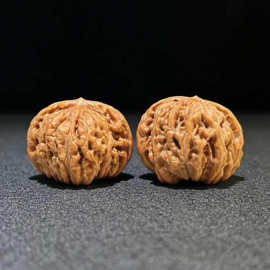 Sizuolou Lion Head (Si Zuo Lou) Scholar Walnuts Pair | 40.0mm x 40.0mm | Stock ID: SZL-1101 - ThePatinaProject