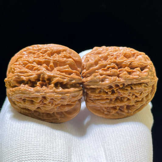 Sizuolou Lion Head (Si Zuo Lou) Scholar Walnuts Pair | 43.0mm x 40.0mm | Stock ID: SZL-1110 - ThePatinaProject