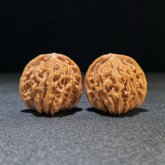 Sizuolou Scholar Walnuts Pair | 40.0mm x 38.0mm | Classic Deep-Belly Format | Stock ID: SZL-1104 - ThePatinaProject