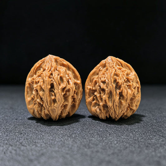 "Sky-Piercing Eight-Rib" Tongtian Ba TTB-1102 Low-Profile Wenwan Walnuts Pair | 35.0mm x 34.0mm | TTB-1102 - ThePatinaProject