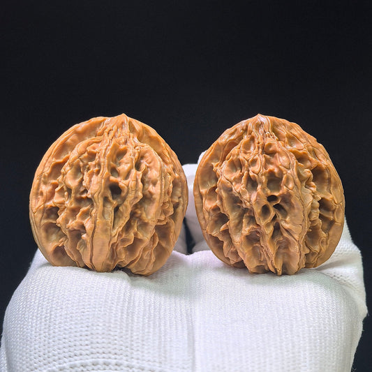 "Sky-Reaching Eight-Ribbed" Tongtianba Wenwan Walnuts Pair | 39.0mm x 36.0mm | TTB-1103 - ThePatinaProject