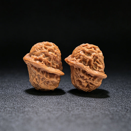 "Special Shape Little Bird" Yixing Xiaoniao Pocket Size Wenwan Walnuts Pair | 30.0mm x 37.0mm | YXXN-CG210E - ThePatinaProject