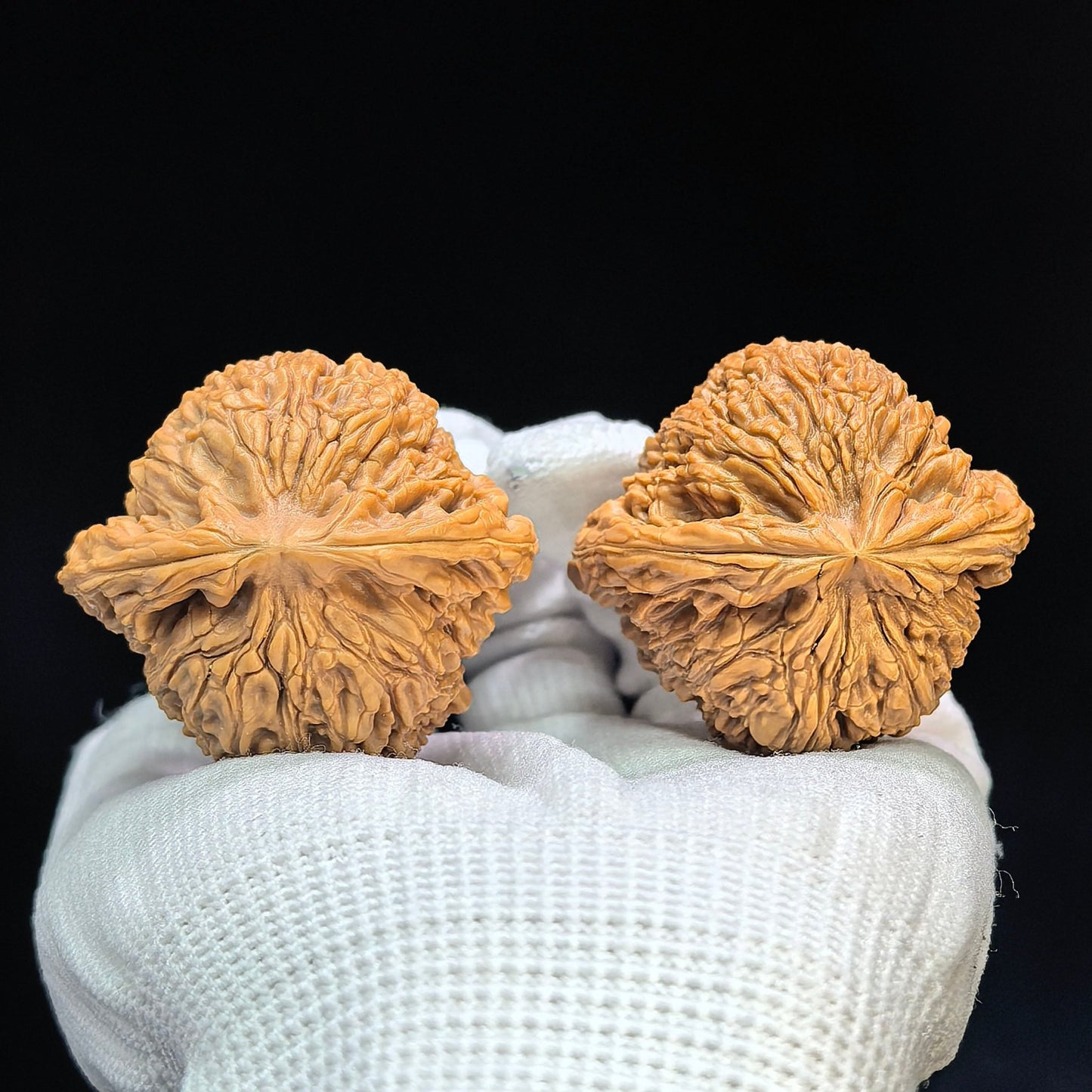 "Spherical Nanjiang Stone" Qiuxing Nanjiangshi Classic Low-Profile Wenwan Walnuts Pair | 44.0mm x 41.0mm | NJS-1503C - ThePatinaProject