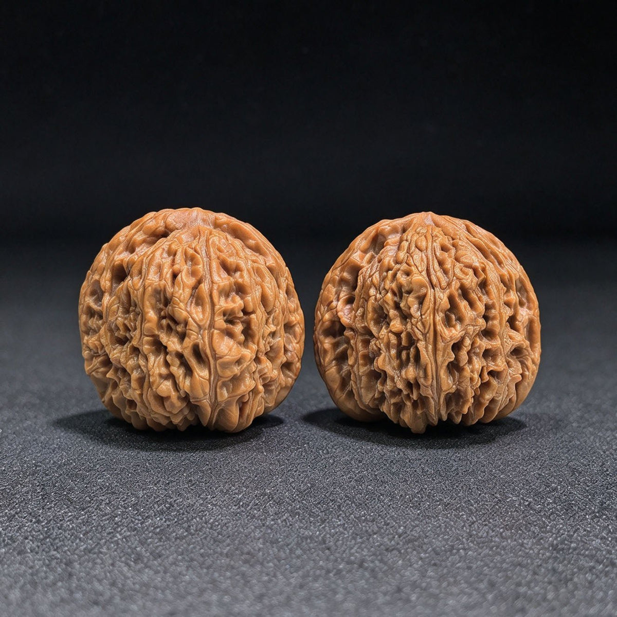 Spherical Nanjiang Stone Wenwan Walnut Pair | 41.0mm × 40.0mm | QXNJS-17G7 - ThePatinaProject