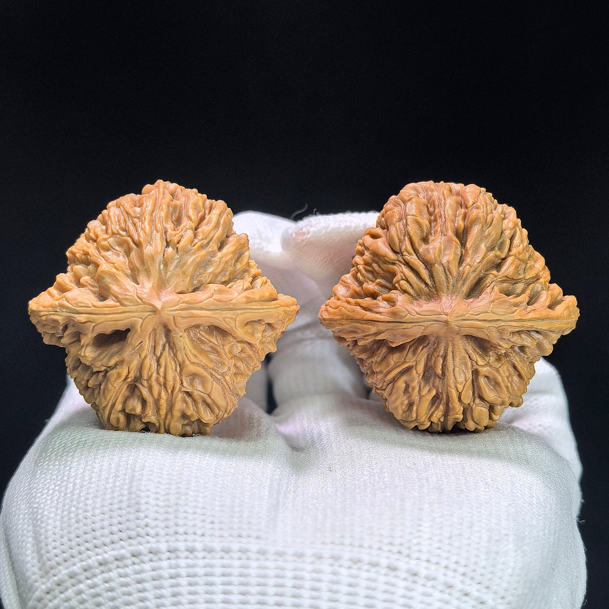 “Spherical Nanjiang Stone” Wenwan Walnut Pair | Round-Bodied Deep-Textured Form | 41.0mm × 41.0mm | NJS-1404 - ThePatinaProject