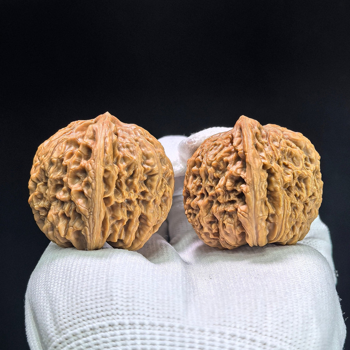 “Spherical Nanjiang Stone” Wenwan Walnut Pair | Round-Bodied Deep-Textured Form | 41.0mm × 41.0mm | NJS-1404 - ThePatinaProject