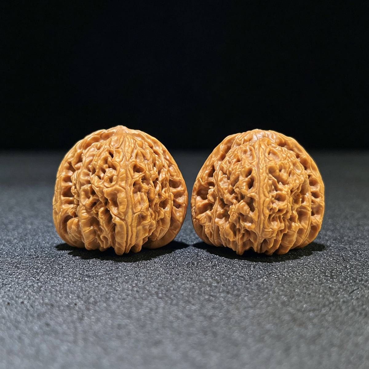 Spherical Nanjiang Stone Wenwan Walnut Pair – Round Deep-Textured Form | 39.0mm × 39.0mm | NJS-1127 - ThePatinaProject