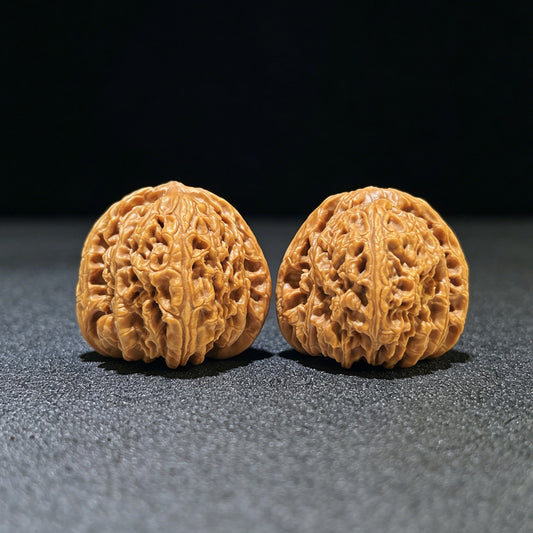 Spherical Nanjiang Stone Wenwan Walnut Pair – Round Deep-Textured Form | 39.0mm × 39.0mm | NJS-1127 - ThePatinaProject