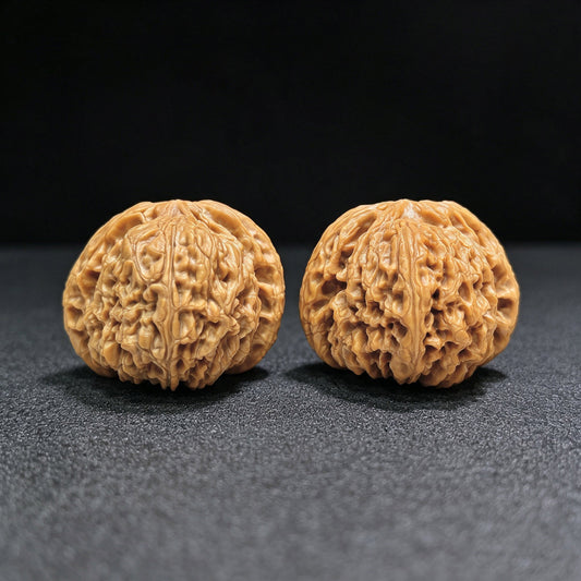 "Spherical Nanjiangshi Lionhead" Qiuxing Nanjiangshi NJS-1501C Low-Profile Wenwan Walnuts Pair | 44.0mm x 44.0mm | NJS-1501C - ThePatinaProject
