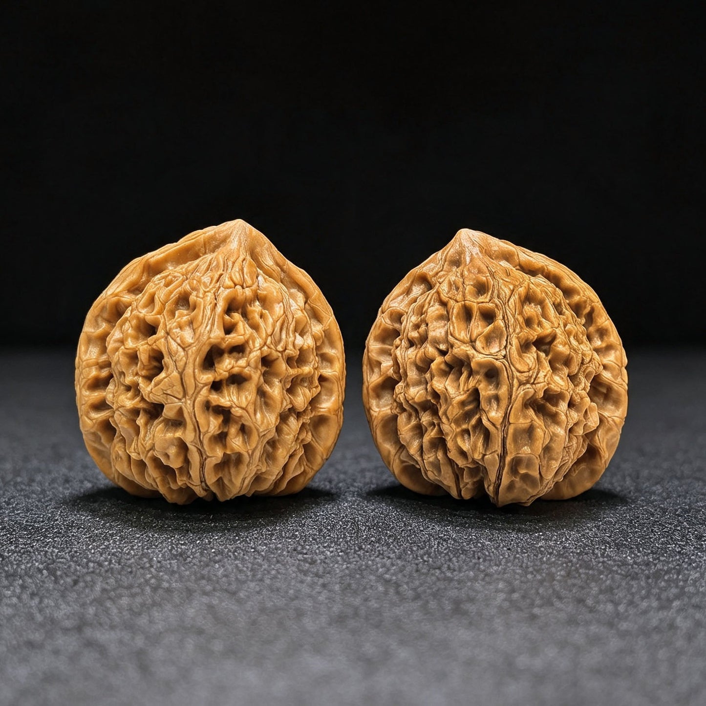 "Spherical Water Dragon Texture" Qiuxing Shuilongwen Low-Profile Wenwan Walnuts Pair | 37.0mm x 37.0mm | SLW-1503C - ThePatinaProject