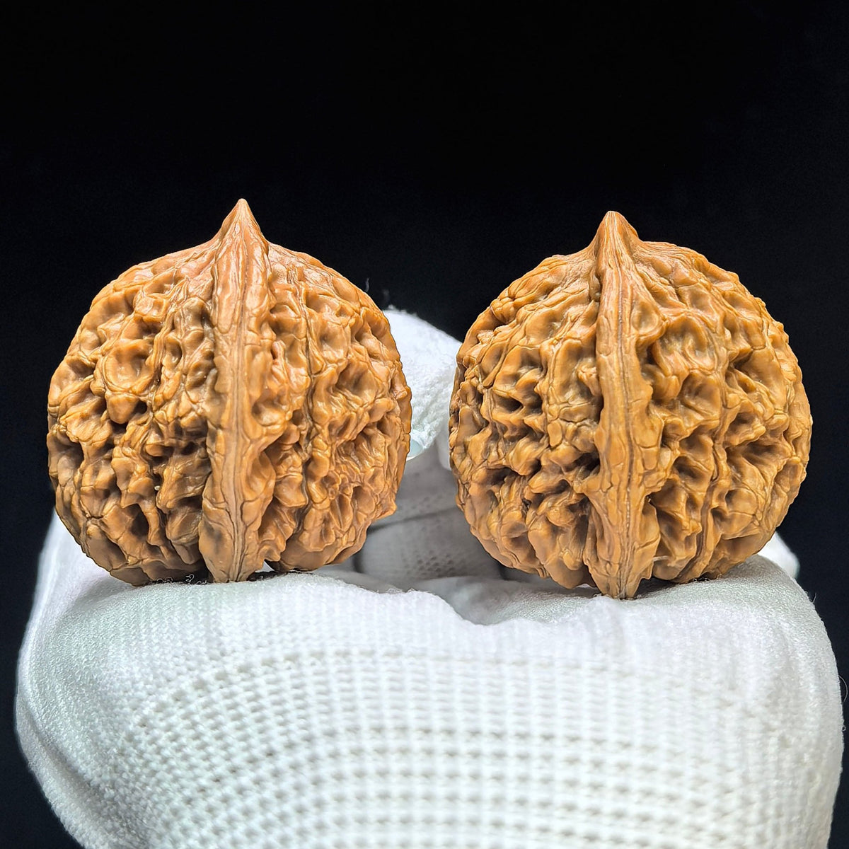 "Spherical Water Dragon Texture" Qiuxing Shuilongwen Low-Profile Wenwan Walnuts Pair | 37.0mm x 37.0mm | SLW-1503C - ThePatinaProject