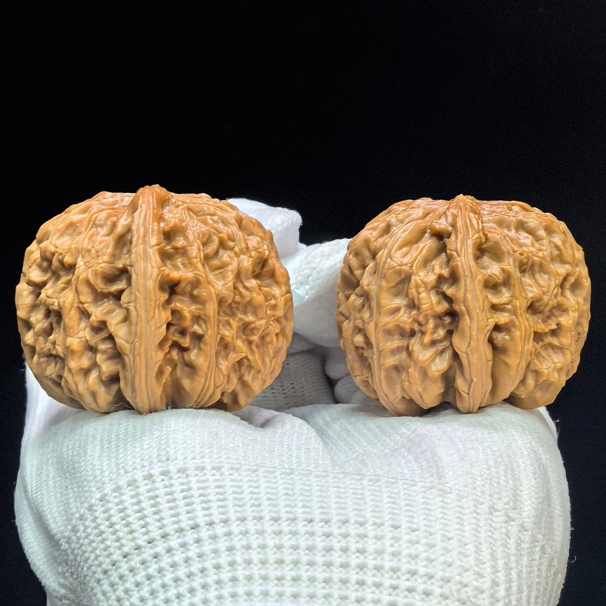 “Spherical White Lion” Bai Shizi Wenwan Walnut Pair | 39.0mm × 40.0mm | QXBSJ-1509C - ThePatinaProject