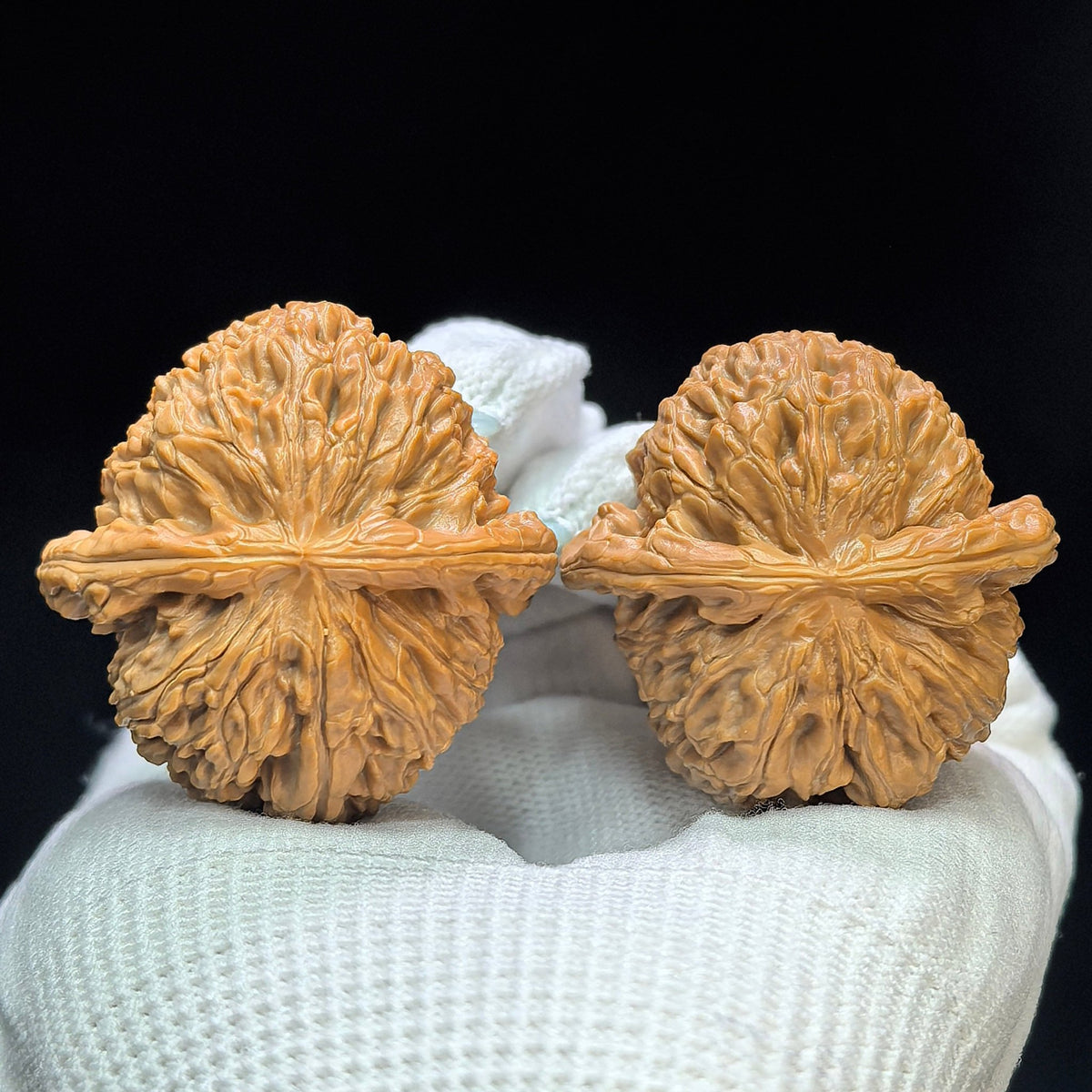“Spherical White Lion” Bai Shizi Wenwan Walnut Pair | 39.0mm × 40.0mm | QXBSJ-1509C - ThePatinaProject