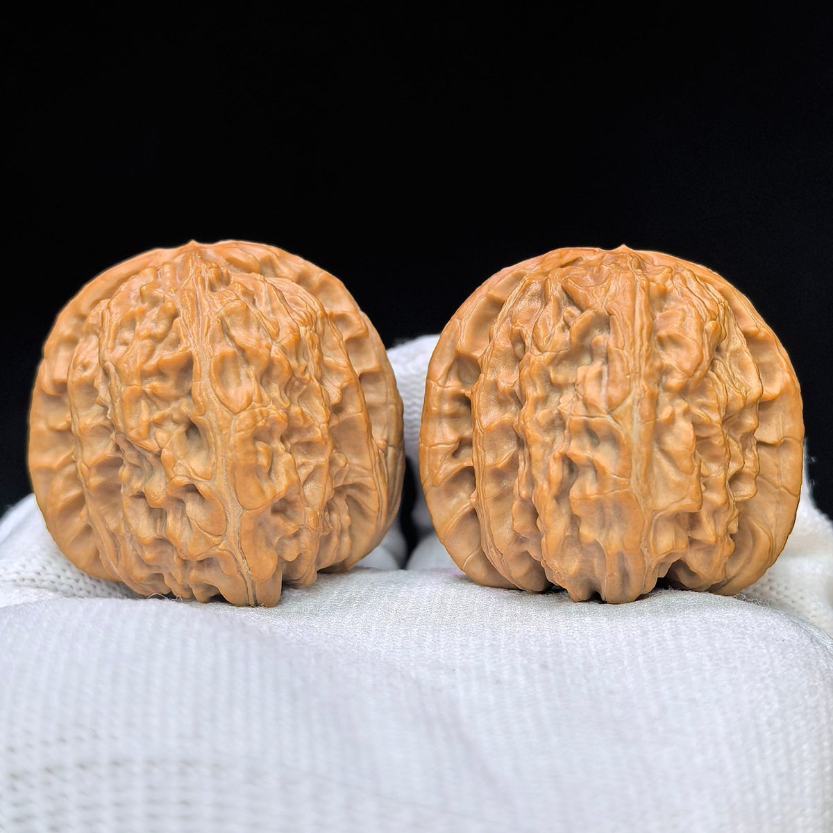 Spherical White Lion Wenwan Walnut Pair | 40.0mm × 41.0mm | QXBSZ-17H0 - ThePatinaProject