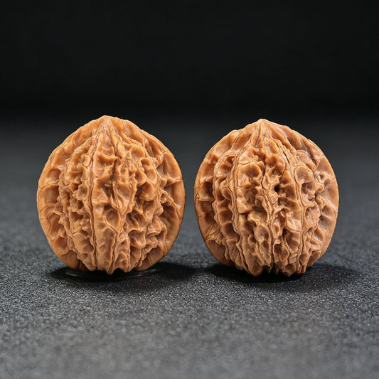 Tall-Ridged Deep-Textured Tongtian Ba Wenwan Walnut Pair — 40.0mm x 36.0mm | TTB-SY1H9 - ThePatinaProject