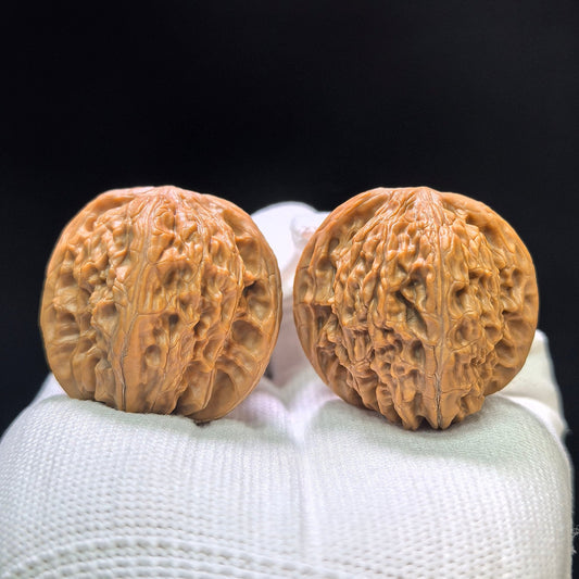 "Tall Stature Millstone" Gaozhuang Mopan MP-1404 Classic Wenwan Walnuts Pair | 36.0mm x 35.0mm | MP-1404 - ThePatinaProject