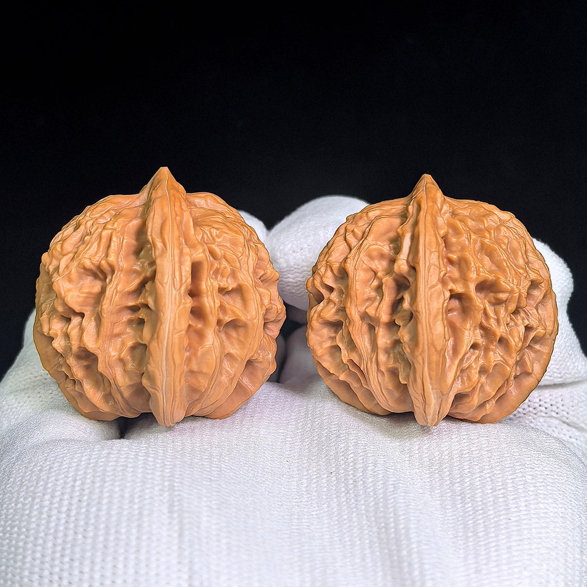 Taoxin Panlong Hutou Wenwan Walnuts Pair | Distinctive Heart-Like Form & Layered Texture | 39 × 38 mm | PLHT-19B1 - ThePatinaProject