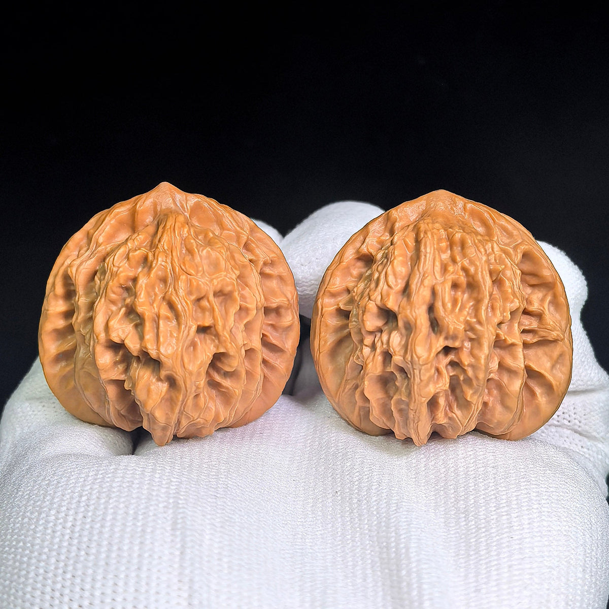 Taoxin Panlong Hutou Wenwan Walnuts Pair | Distinctive Heart-Like Form & Layered Texture | 39 × 38 mm | PLHT-19B1 - ThePatinaProject