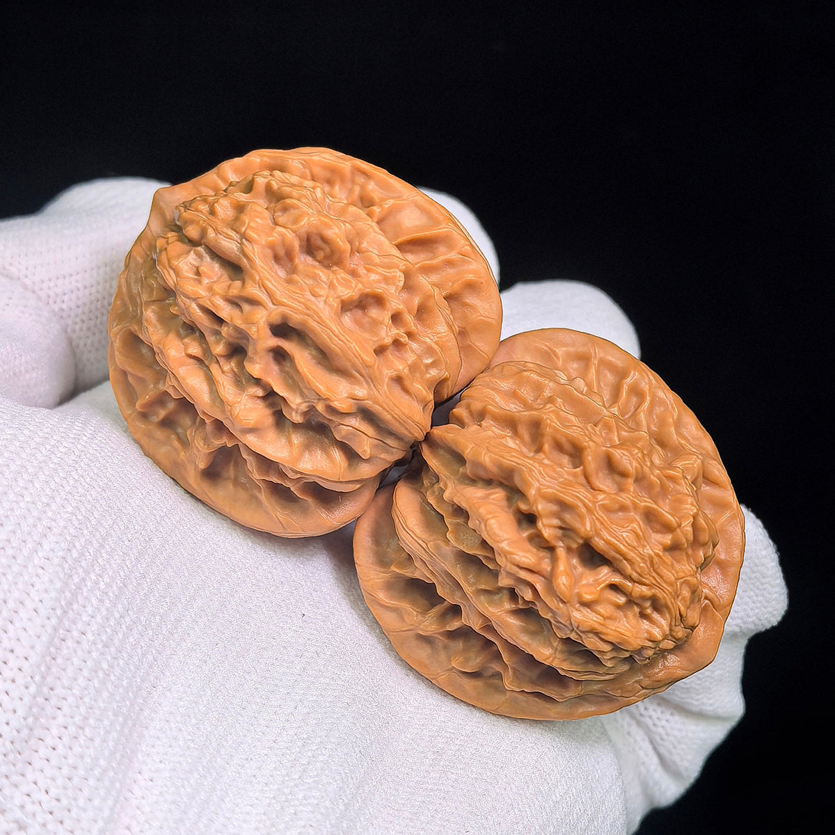Taoxin Panlong Hutou Wenwan Walnuts Pair | Distinctive Heart-Like Form & Layered Texture | 39 × 38 mm | PLHT-19B1 - ThePatinaProject