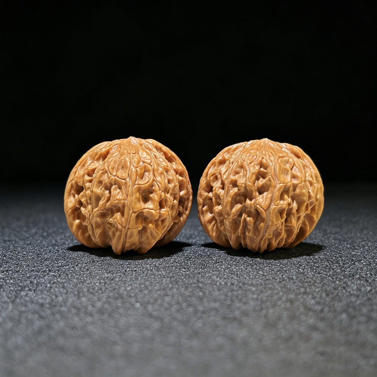 The "Ancient Millstone" (Mo Pan) Choice Miniature Scholar Walnuts | 39.0mm x 38.0mm | Compact Finger-Twirling Format | MP-1106 - ThePatinaProject
