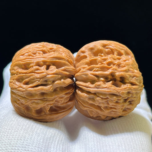 The "Ancient Millstone" (Mo Pan) Select Miniature Scholar Walnuts | 39.0mm x 38.0mm | Compact Shou Nian Format | MP-1108 - ThePatinaProject