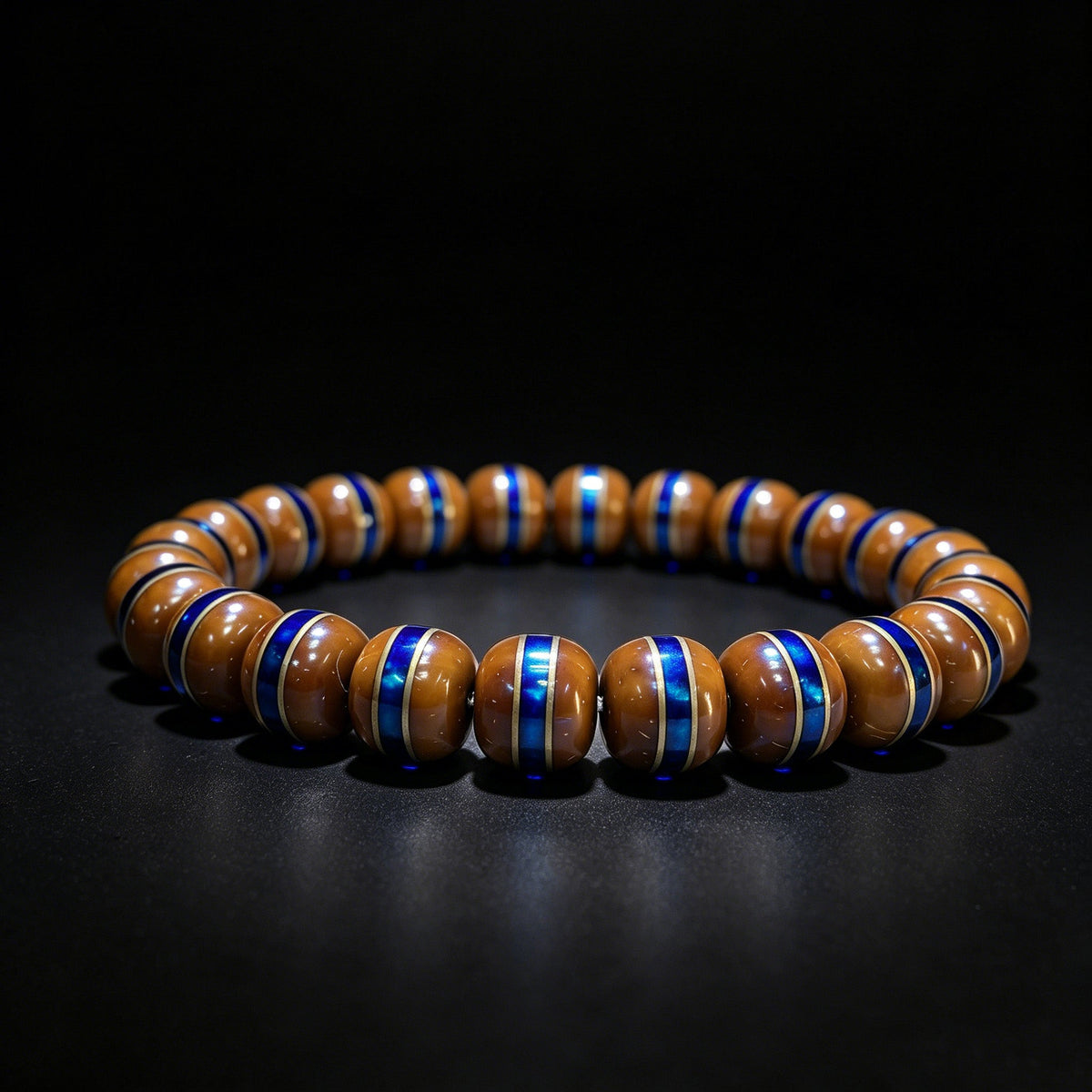The Avant-Garde "Klein Blue" Zijinshu Choker & Prayer Strand | 10.0mm x 24-Piece Barrel Beads | ZJSSC-101H - ThePatinaProject