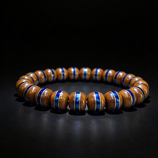 The Avant-Garde "Klein Blue" Zijinshu Choker & Prayer Strand | 10.0mm x 24-Piece Barrel Beads | ZJSSC-101H - ThePatinaProject