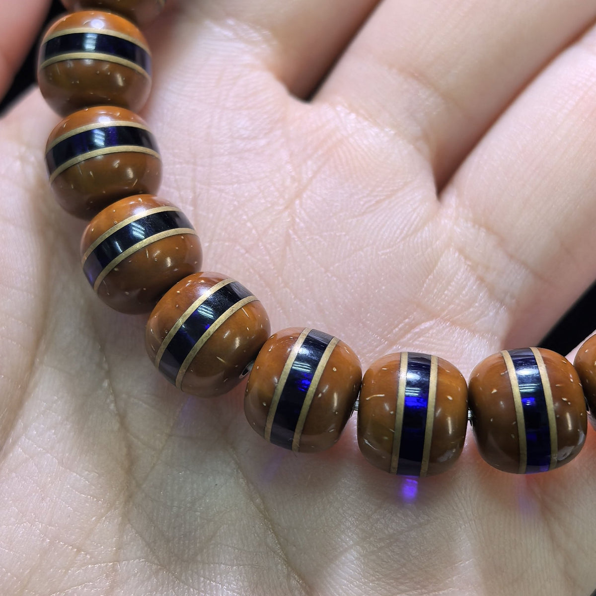The Avant-Garde "Klein Blue" Zijinshu Choker & Prayer Strand | 10.0mm x 24-Piece Barrel Beads | ZJSSC-101H - ThePatinaProject