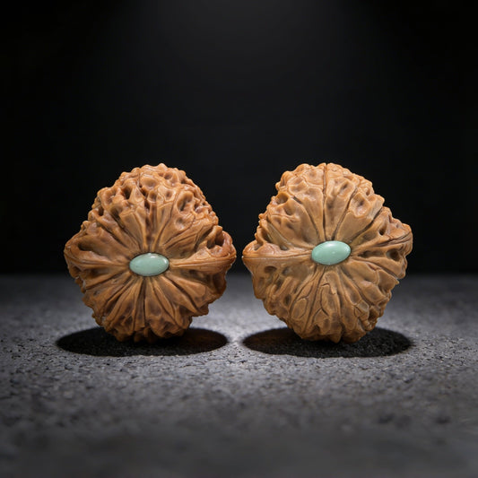 The Bespoke Turquoise-Inlaid "Apple Orchard" (Ping Guo Yuan) Pair | Museum Grade | 40.0mm x 40.0mm | MDXZ-01 - ThePatinaProject