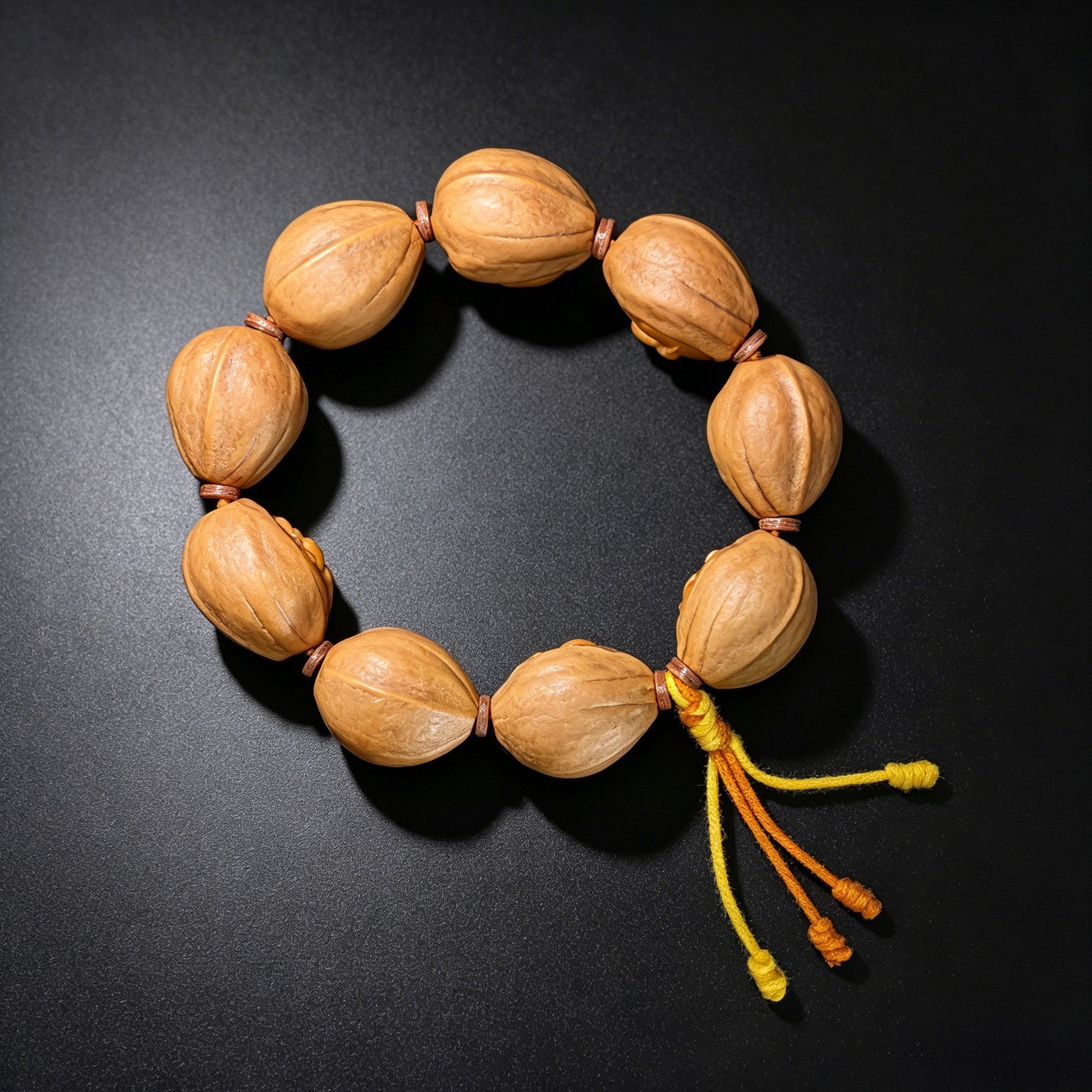 The "Eight Directions of Wealth" (Ba Fang Lai Cai) Master-Carved Olive Pit Bracelet | 9-Bead Crystal Pit Series | GLHSC-001H - ThePatinaProject