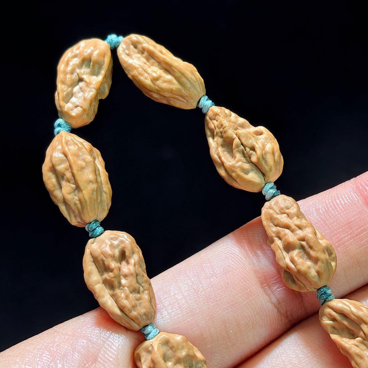 The Exquisite "Sunflower Seed" Guazi Pod Artisan Prayer Bracelet | 11-Bead Single Strand | GZSC-401E - ThePatinaProject
