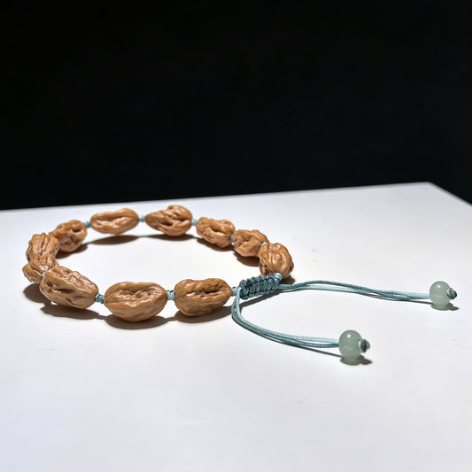 The Exquisite "Sunflower Seed" Guazi Pod Artisan Prayer Bracelet | 11-Bead Single Strand | GZSC-401E - ThePatinaProject