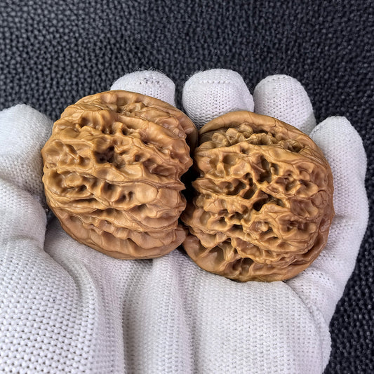 The "Hundred Longevity Lion Head" (Bai Shou Shi Zi Tou) Pair | 41.0mm x 38.0mm | BSSZT-03 - ThePatinaProject