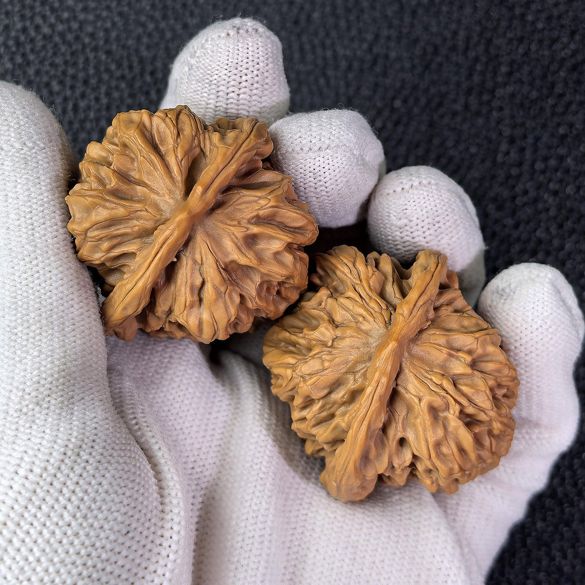 The "Hundred Longevity Lion Head" (Bai Shou Shi Zi Tou) Pair | 41.0mm x 38.0mm | BSSZT-03 - ThePatinaProject