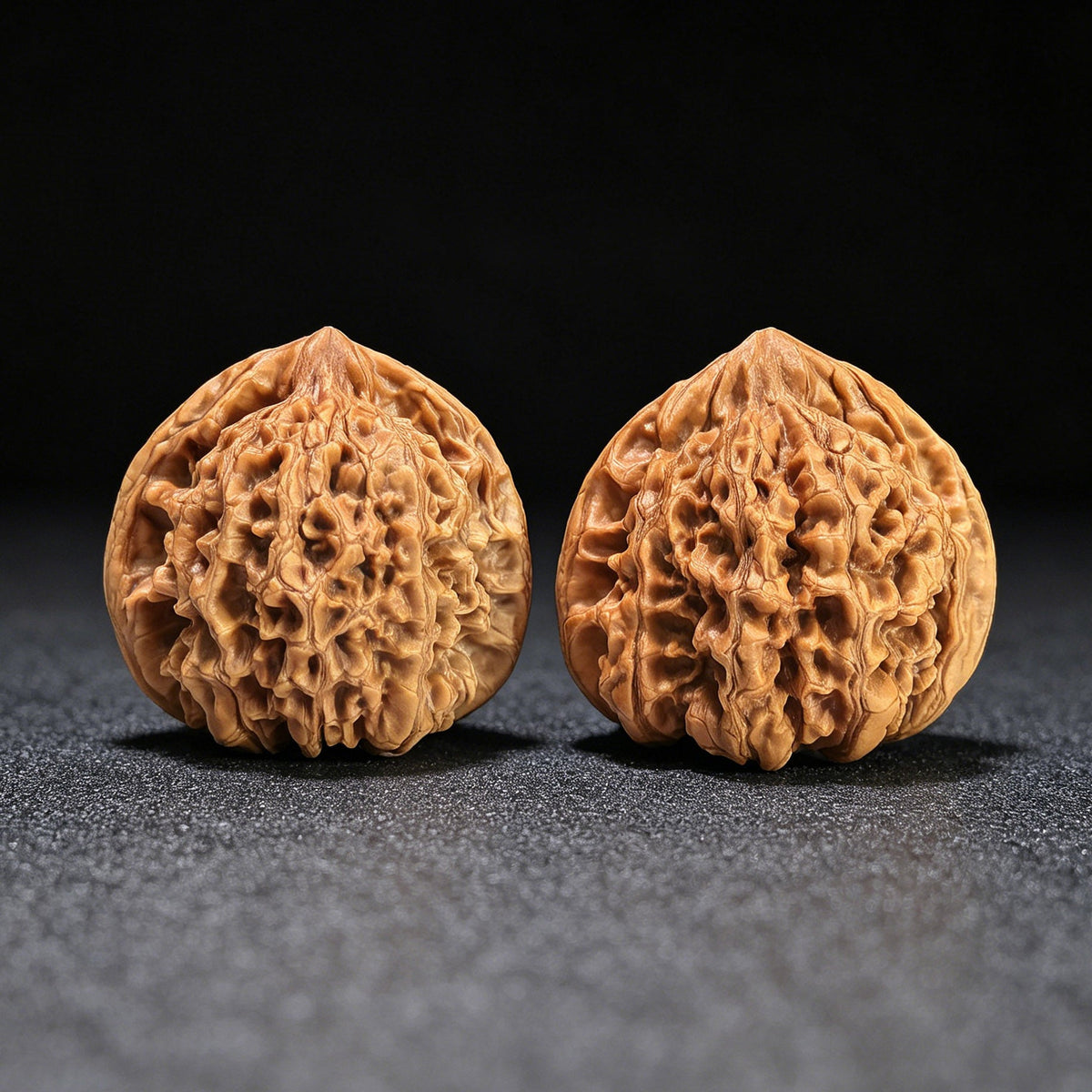 The "Imperial Kylin Pattern" (Qilin Wen) Premium Concave Peach-Heart Pair | 50.0mm x 43.0mm | QLW-1303C - ThePatinaProject