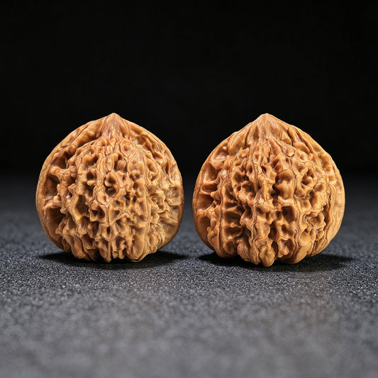The "Imperial Kylin Pattern" (Qilin Wen) Premium Concave Peach-Heart Pair | 50.0mm x 43.0mm | QLW-1303C - ThePatinaProject