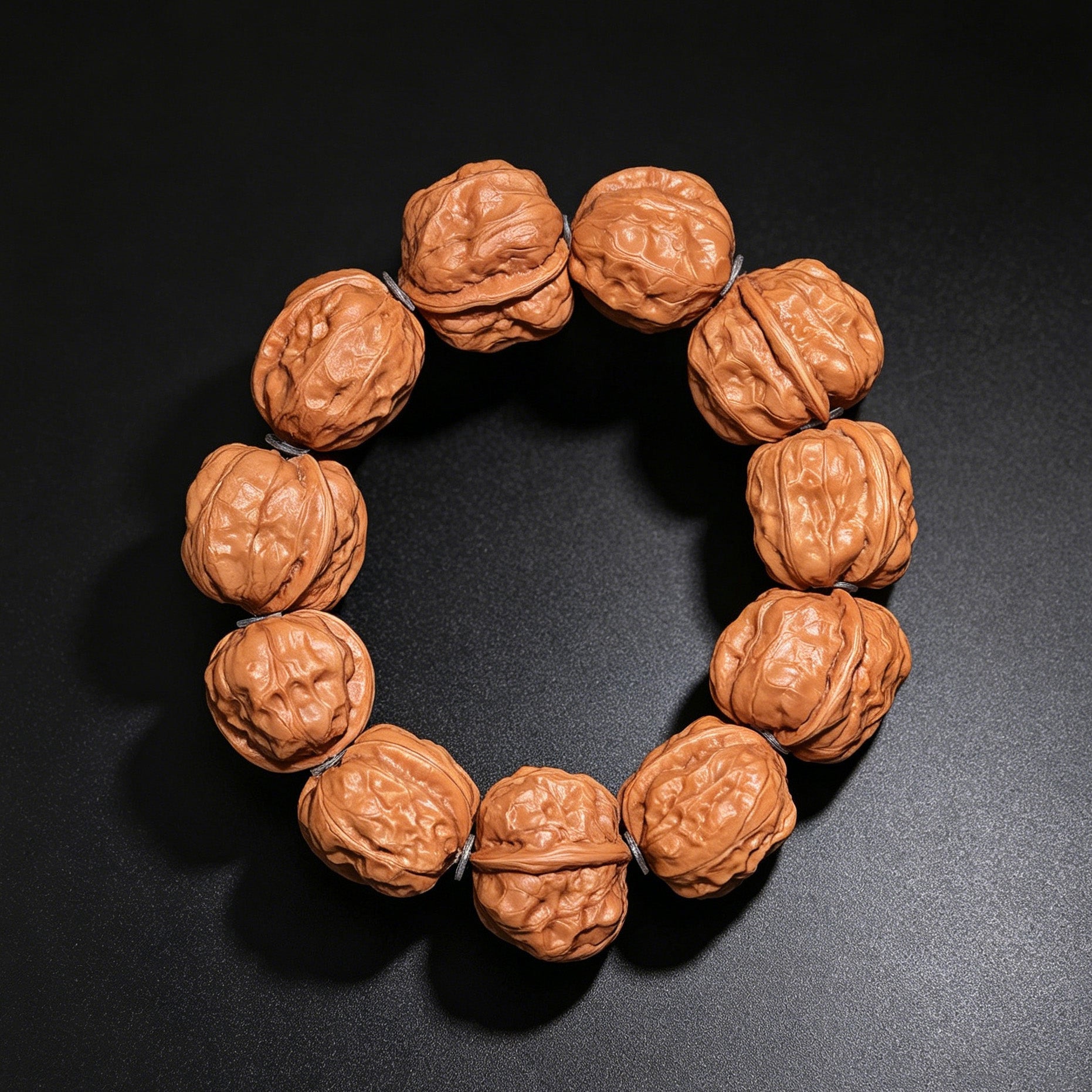 The "Jade Toad" (Yu Chan) 11-Bead Walnut Bracelet | 29.0mm x 34.0mm | YCSC-901 - ThePatinaProject