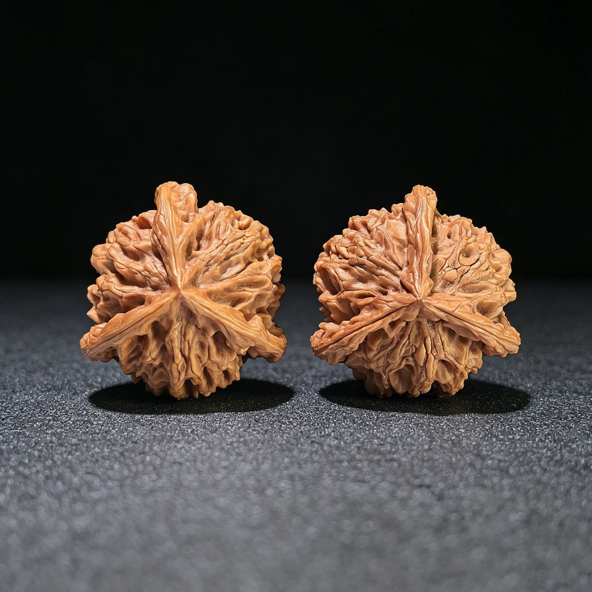 The "Panshan" Elite Trident Three-Ridge Pair | 40.0mm x 40.0mm | PSSN-1302E - ThePatinaProject