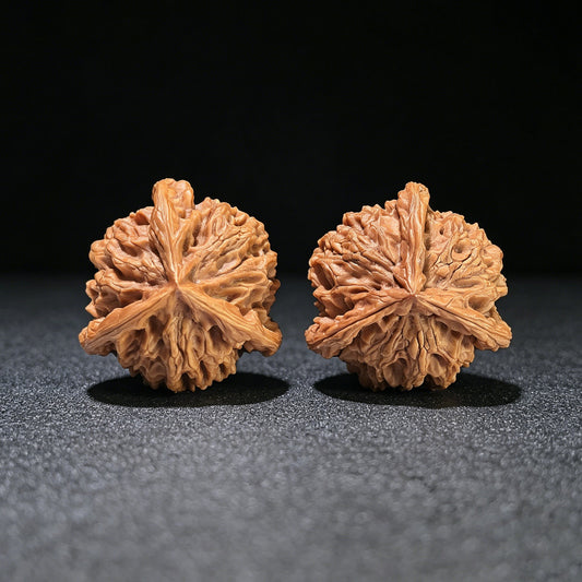 The "Panshan" Elite Trident Three-Ridge Pair | 40.0mm x 40.0mm | PSSN-1302E - ThePatinaProject