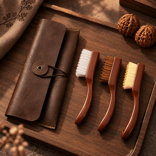 The "Patina Artisan" Kit | Genuine Leather Pouch + 3-Stage Brush System - ThePatinaProject