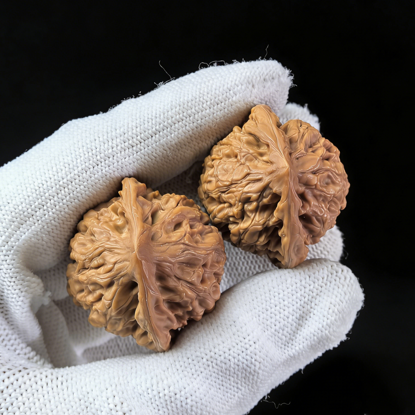 Walnut hand exerciser from The Patina Project, featuring ultra-high density micro-pair of The Imperial "Pocket General" collector’s gem.