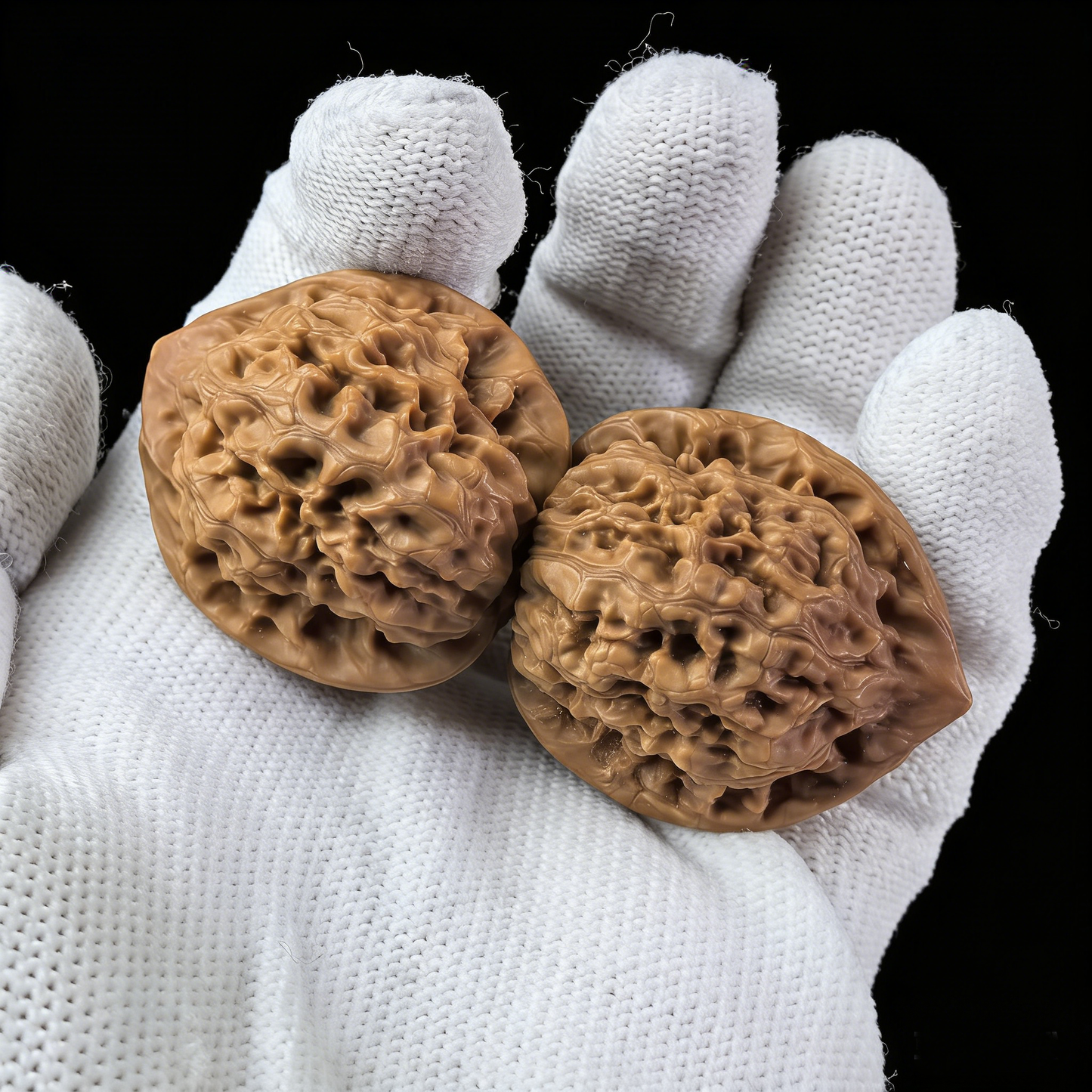 Walnut hand exerciser from The Patina Project's Imperial Pocket General micro-pair, ultra-high density 32mm collector’s gem.