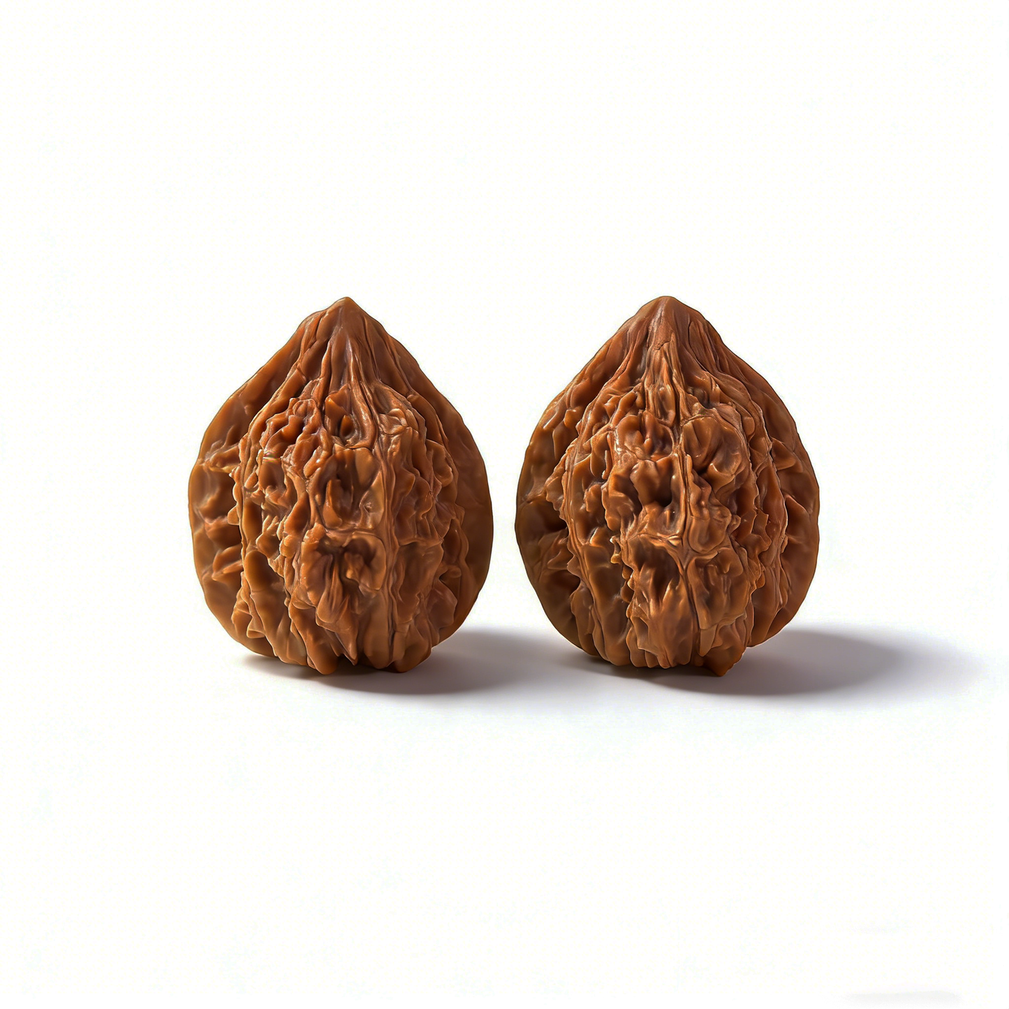 Walnut hand exercisers from The Patina Project, "Meteor Shower" (Liu Xing Yu) with celestial stardust texture, 35mm collector’s pair