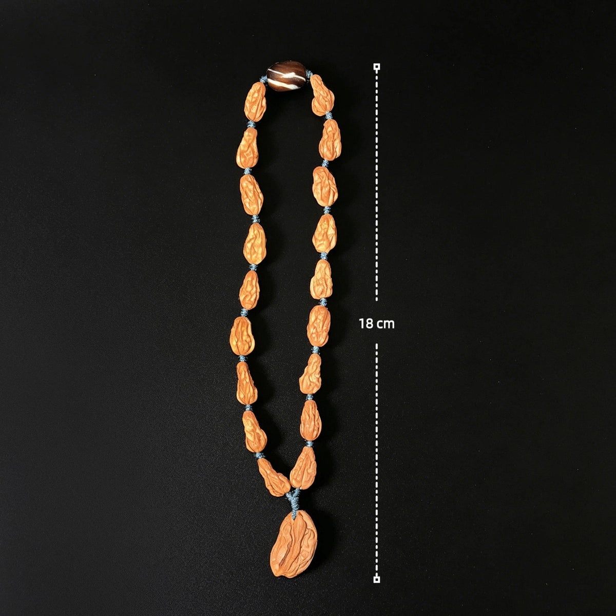 The "Songshan Sunflower Seed" (Gua Zi) Meditative Hand-Strand | 18-Piece Set with Agate Accent | SSGZ-1201E - ThePatinaProject