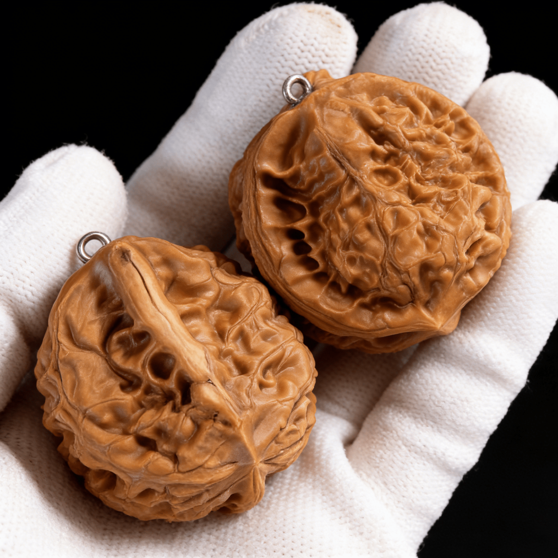 The "Soulmates" Pendant Pair – Half-Wall Walnuts (Ready-to-Wear Jewelry) | PD-26 (Actual Item Pictured) - ThePatinaProject