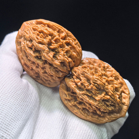 The "Wheat Ear Tiger Head" (Mai Sui Hu Tou) Classic Symmetrical Pair | 41.0mm x 39.0mm | MSHT-1401 - ThePatinaProject