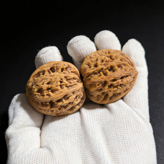 The "Wheat Ear Tiger Head" (Mai Sui Hu Tou) Pair | 35.0mm x 35.0mm | MSHT-01 - ThePatinaProject